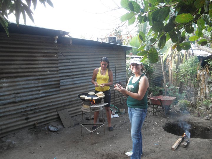 Rosa's mission trip to El Salvador — preparing food for the community